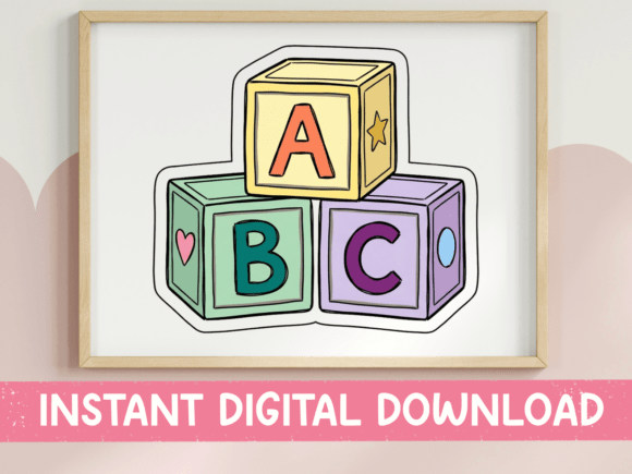 ABC Toy Blocks Sticker SVG: Graphics for Playful T-Shirt Designs