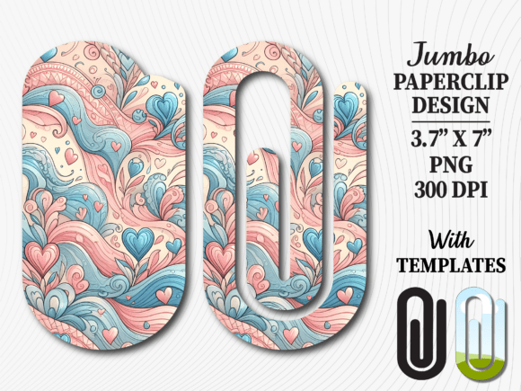 Abstract Heart Swirl Jumbo Paperclip: Graphics for Crafts & Content