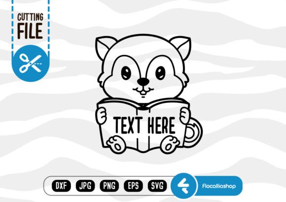 Animal Text Holder Outline: Squirrel SVG Graphics for Crafts