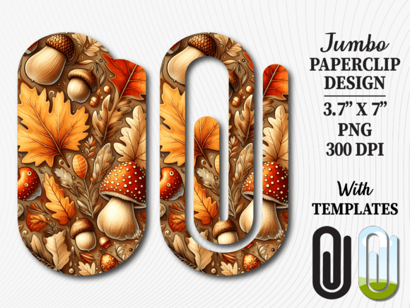 Autumn Forest Mushroom Jumbo Paperclip: Graphics & Crafts