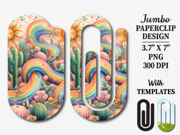 Boho Rainbow Desert Sun Jumbo Paperclip Graphics