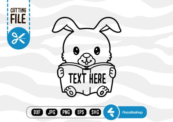 Book Outline Monogram SVG, Rabbit SVG — Crafts & Graphics