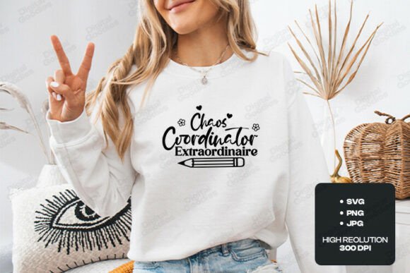 Chaos Coordinator Teacher SVG PNG: Graphics for T-Shirt Designs