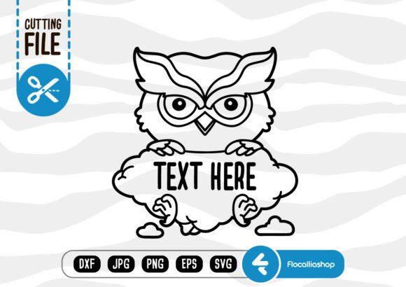 Cloud Monogram Outline Art, Owl SVG: Graphics for Crafts & Branding