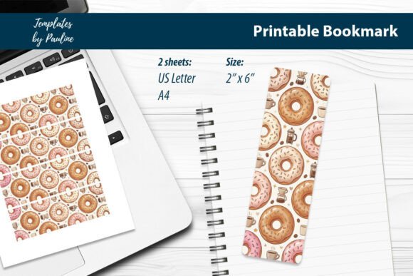 Donut Bookmark Printable for Book Club: Graphics & Print Templates