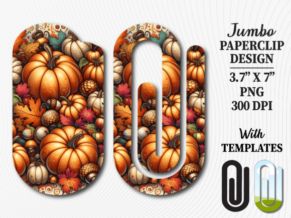 Fall Pumpkin Harvest Jumbo Paperclip Graphics & Crafts