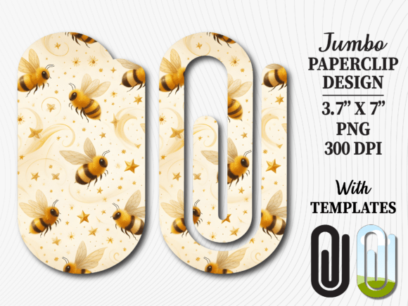 Gold Honey Bee Star Jumbo Paperclip: Graphics for Crafts-Driven Branding