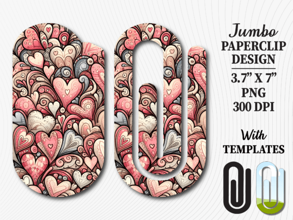Heart Love Valentine Jumbo Paperclip Graphics & Crafts
