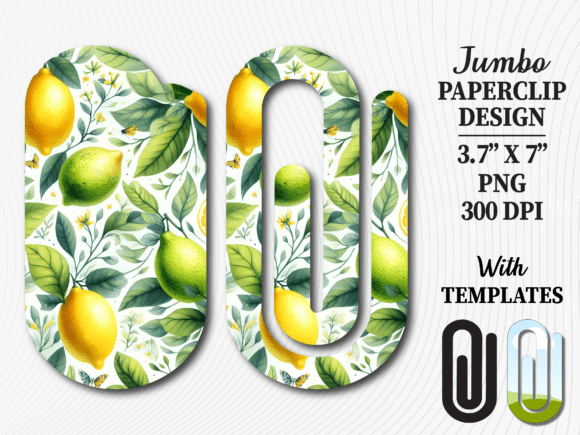 Lemon Citrus Botanical Jumbo Paperclip Graphics