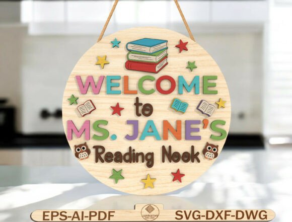 Personalized Reading Nook Sign SVG: Graphic Templates for Warm, Storybook Branding