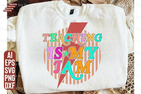 Preppy Teaching is My Jam PNG: Graphics for T-Shirt Designs