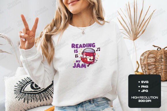 Reading Is My Jam Cute Book Design