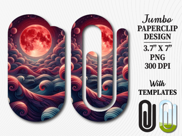Red Blood Moon Night Jumbo Paperclip: Graphics & Crafts