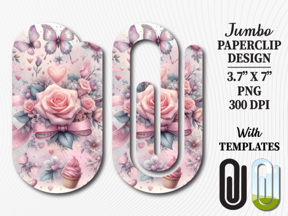 Shabby Chic Rose Garden Jumbo Paperclip Graphics