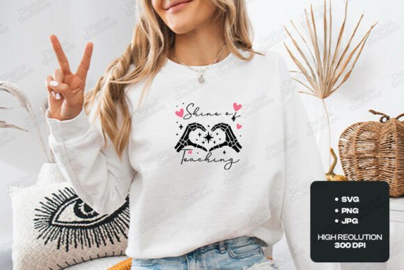Shine of Teaching Skeleton Hands Heart Graphics
