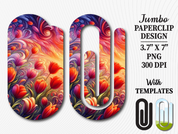 Tulip Floral Art Jumbo Paperclip Design