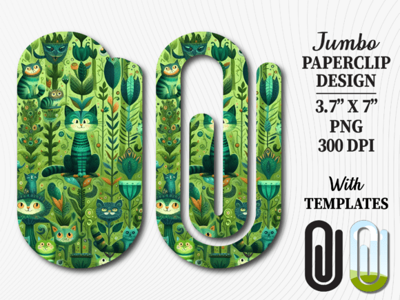 Whimsical Green Forest Jumbo Paperclip Graphics & Crafts